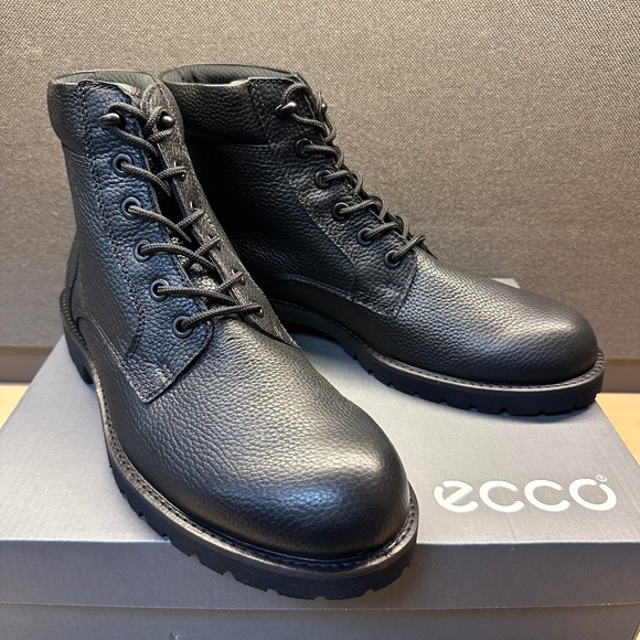 NIB! ECCO 530314 Men's Jamestown High-Cut Black Boot Hydromax EU44/US10-10.5 - Picture 2 of 9